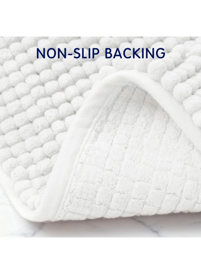 Bathroom Rugs Chenille Bath Rug Soft Short Plush, Water Absorbent Shower Mat Quick Dry Machine Washable(White,16" x 24") - Image 5